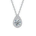 S925 Sterling Silver Moissanite Necklace, Women's Minimalist Pendant Choker Wholesale-0-3