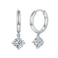 wholesale 18K gold-plated 925 sterling silver cross-border new moissanite earrings, 5mm round, heart, teardrop, and pear-shaped earrings-0-4