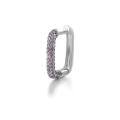 wholesale S925 Sterling Silver Geometric Square Hoop Earrings with Studs, Fashionable Minimalist High-End Design Diamond-Embedded Earrings-0-14