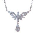 wholesale S925 sterling silver minimalist and unique angel wing pendant necklace, versatile and fashionable for women-0-4