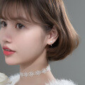 wholesale S925 Silver Arc-shaped Pearl Threaded Bead Earrings, Retro French-inspired Niche Design, Minimalist Jewelry G8347-0-2
