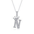 wholesale 925 silver popular 26-letter alphabet necklace for women, stylish and elegant moissanite cross-border collarbone chain-0-18