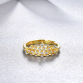 wholesale Gold-Plated S925 Sterling Silver Zircon Crown Adjustable Open Ring TikTok-0-0
