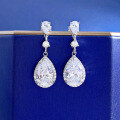 wholesale S925 Sterling Silver New Drop Pear-shaped Stud Earrings Simulated Diamond Earrings Cross-border European and American Style-0-5