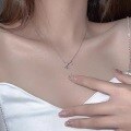 wholesale S925 Sterling Silver Rose Necklace for Women, Minimalist and Unique Design, Elegant Pendant Collarbone Chain-0-1