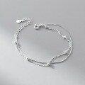 wholesale S925 Sterling Silver Fresh and Sweet Ins Style Niche Design Exquisite and Minimalist Double-Layer Light Bead Bracelet S7531-0-0