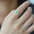 wholesale Sterling silver with certificate Hetian jade ring,-0-5