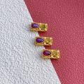 wholesale S925 ancient method gold-plated silver fittings set with natural sugilite hand plaques, bead setting spacer beads for DIY hand stringing and braiding-0-2