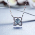 S925 Silver High-Quality Natural Weicui Four-Leaf Clover Pendant-0-2