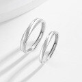 wholesale 925 Sterling Silver Twin Knot Couple Rings, Men and Women Small Unique Design Sense Light Luxury Open-Ended Matching Rings for 520 Gift for Girlfriend-0-3