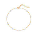 wholesale S925 Sterling Silver Minimalist Pearl Anklet, a Chic and Versatile Korean-inspired Accessory-0-4