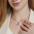 wholesale S925 Sterling Silver with White Shell Inlaid New Chinese Style Fan Jade Necklace Fashion Women's Original Design-0-1