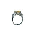 wholesale S925 Sterling Silver Light Luxury and Elegant Square Diamond Ring with Ice-Cut Synthetic Gemstone in Pale Yellow and Pink, Factory Direct-0-4
