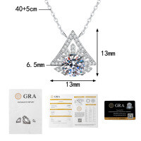 S925 Sterling Silver Moissanite Snowflake Christmas Tree Pendant Necklace, 1 Carat.-1 carat moissanite  925 silver