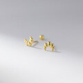 wholesale Sterling silver fresh and sweet croissant screw clasp earrings with design sense for women M05352-0-3