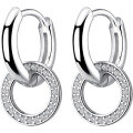 wholesale S925 Sterling Silver NaLan Women's Stud Earrings, Minimalist and Fashionable Diamond-Encrusted Interlocking Hoop Trendy Earrings G0389-0-4