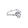 S925 Sterling Silver Rhodium-Plated Zircon Drop Ring for Women-0-3