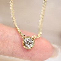 wholesale S925 sterling silver stylish and unique small trendy pendant necklace, luxurious and minimalist classic bubble design for daily wear-BX0378-Gold>925 Silver