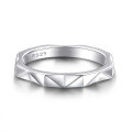 wholesale S925 Sterling Silver Minimalist Smooth Band Ring for Women, High-End Light Luxury Pinky Ring, Popular in Europe and America-0-2