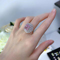 wholesale 18K Rose Gold New Jewelry Collection: The Joy of Wealthy Women—Luxurious Cherry Blossom Pink 10*12 Pink Diamond Ring for Women, Exuding Fashion and Elegance-0-3