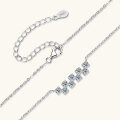 S925 Silver D Color Moissanite 9-Stone Row Cross Necklace-0-0