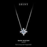 Metal Alloy 2025 Diamond Fashion Sunflower Necklace and Earring Set-S925 Sterling Silver + Moissanite  925 Silver