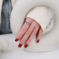 wholesale S925 Sterling Silver Harajuku Style Minimalist Fashion Retro Trendy Woven Twisted Wave Open Ring-0-2