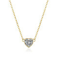 Sterling Silver 1-Carat Moissanite Heart Bubble Pendant Necklace-0-3