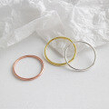 wholesale S925 Sterling Silver 12mm Line Ring Minimalist Smooth Band Korean Style INS Student Simple Silver Ring-0-1