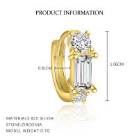 wholesale S925 Sterling Silver Rhinestone Light Luxury Earrings Set, Ultra Sparkling And Minimalist For Women-E4787-Gold/Single 925 Silver