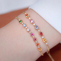 wholesale S925 sterling silver full-body colorful sapphire bracelet for women, exquisite, fashionable, elegant, and versatile for commuting and dating-0-2