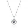 Sterling Silver 1-Carat Moissanite Pendant Necklace for Women-0-4