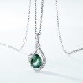 wholesale S925 Sterling Silver New Japanese and Korean Light Luxury Style Necklace for Women, Forest-inspired Moss Pendant Fresh and Elegant Wholesale Customization-0-1