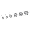 wholesale S925 Sterling Silver 406 Korean Version Ins Small and Minimalist Design Versatile Geometric Circle Zircon Textured Stud Earrings for Women-0-4
