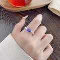 wholesale S925 Silver Yun Chao Xuan Fashion Minimalist Resin Enamel Peace Lock Ethnic Style Versatile Trendy Ring-0-3