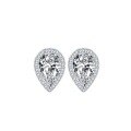 wholesale S925 sterling silver moissanite zirconia fashion versatile diamond-accented teardrop earrings, European and American-style wholesale jewelry, minimalist ear studs-0-4