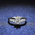 Silver Moissanite Princess Crown Ring for Live Streaming Supply-0-1