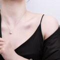 S925 Silver Moissanite Freshwater Pearl Pendant Necklace, Wholesale Women's Chic Design-0-2