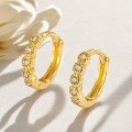 wholesale S925 Sterling Silver Micro-Inlaid Zircon Circle Hoop Earrings with Geometric and Trendy Niche Design-0-0