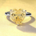 wholesale 925 Silver 4 Carat Heart-Shaped 10*10 High Carbon Diamond Ring, Fashionable and Minimalist-0-2