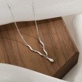 wholesale Fine Silver Maker S999 Rupert's Teardrop Minimalist Pendant Necklace for Women, Small Batch Design, Elegant and Sophisticated Collarbone Piece-0-5