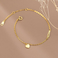 wholesale S925 Sterling Silver "You and Me" Heart-shaped Pin Ultra Fine Chain Design Versatile and Elegant Bracelet S4970-S925 silver one 925 silver