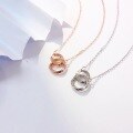 wholesale S925 Sterling Silver Möbius Strip Necklace for Women, Unique Design, Luxurious Gift for Girlfriend, Valentine's Day Present, Collarbone Chain-0-1