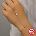 wholesale S925 Sterling Silver Exquisite Diamond-Inlaid Bracelet, Korean Style Unique Ring Chain Trendy Fashion Accessory for Women-0-3