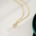 14K Gold Plated 925 Sterling Silver Moissanite Lotus Pendant Necklace-0-2