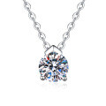 S925 Sterling Silver Moissanite Simple and Versatile Necklace Wholesale-0-3