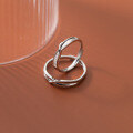 wholesale S925 silver Na Lan Korean version minimalist fashion twisted diamond-studded couple ring summer fresh accessory J9511-0-1