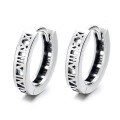 wholesale S925 Sterling Silver Roman Numeral Circle Ear Clasp, Personalized Trendy Retro Hong Kong Style Designer Earrings-0-4