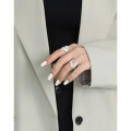 wholesale S925 Sterling Silver Korean Version Ins Indie Design Irregular Lava Dark Style Hollow-Out Ring for Women-0-2