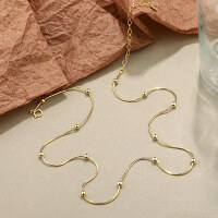 wholesale S925 Sterling Silver Beaded Snake Bone Chain Women's Simple-A702A-Gold 925 Silver